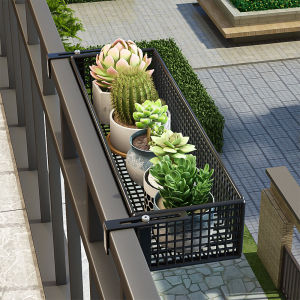 Balcony Plant Stand Storage Rack Iron Art Hanging Flower Pot Holder Window Shelf New 2024 Metal Garden Furniture Organizer