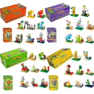 Original GUDI Mini Building Blocks Plants vs. Zombies，PVZ Small Cartoon SunFlower Chomper Action Assemble Model Doll Kids Toys