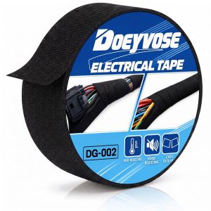 10M Black Electrical Fabric Tape Heat Resistant Waterproof Flame Retardant Auto Wire Harness Insulation Wrap Tape