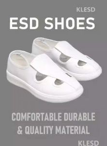 KLESD/ ESD Cleanroom Shoes 4 poles design/ PU material/White and Blue Color