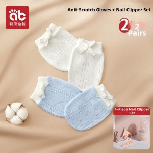 AIBEIDILA | Breathable Scratch Preventing Infants Gloves