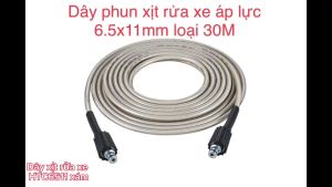 Dây xịt rửa xe 30M_ĐK 6.5*11mm đầu nối ren 1.5x22mm  từ nhựa PVC-PU áp lực cao 420 bar( 6090PSI)HIỆU HTC HTC6511-30W2