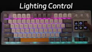 MRSVI K1 PRO V-K87 Mechanical Gaming Keyboard RGB Keyboard Hot Swappable Red Switch LCD Macro Pad Programmable Keys Transparent