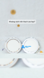 (Rạng Đông) Đèn LED Panel âm trần Viền vàng/Viền bạc 8W 10W 12W Lỗ 90/110/135mm Sáng trắng 6500K Đổi màu PT05