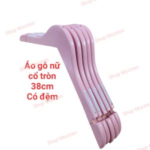 Móc treo Gỗ và nhựa giả gỗ người lớn màu hồng (combo 10cái)