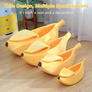 Teekland Dog Cat Bed Creative Banana Shape Cute Banana Puppy Pad Kennel Warm and Soft Pet Cat Supplies Kitten Puppy Bed