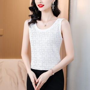 Spring & Fall Hot Drilling Tank Top Small Slip Top Female Western Style All-Matching Outer Wear Inner Wear Undershirt Summer New Sleeveless Tops