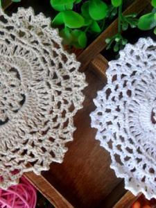 Handmade Pure Cotton Lace Decorative Coaster Mat Retro Chinese Style Hollow Weaving round Dining Pad 14cm Tabletop Accessories