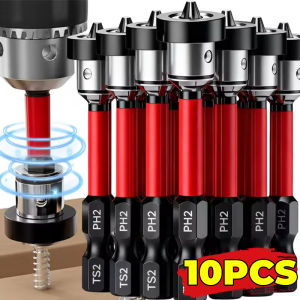 10PCS Magnetic Positioning Screwdriver Bits S2 Drywall Screw for Plasterboard Gypsum Board Locating Bit Batch Head Drilling Tools