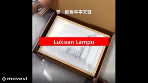 songjisong Lukisan Lampu Cahaya LED Hiasan Dinding Hiasan Meja Lukisan Dekorasi Kamar Tidur
