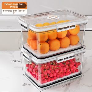 Food Grade Fruit Sealable Preservation Container Large Capacity Transparent Divided