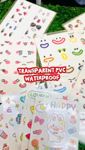 Transparent PVC Waterproof Cute Sticker / Smiley Face Emoji Sticker