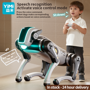 Robot Dog RC Stunt Car Toys 2.4GHZ RC Car Gesture Sensing Remote Control car with Mecanum Wheels LED Eyes