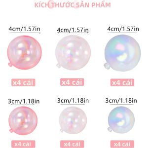Bóng Cầu Chúc Mừng Sinh Nhật Trong Suốt Nhiều Màu Sắc Bộ 12/24 Chiếc Dùng Trang Trí Bánh Sinh Nhật Đám Cưới Và Các Bữa Tiệc Khác