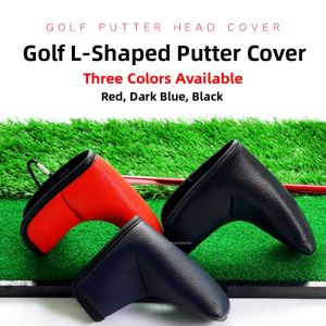 Thickened L-Shaped Golf Putter Cover PU Waterproof Fabric Fleece Protective Case for Golf Practice Available in Three Colors