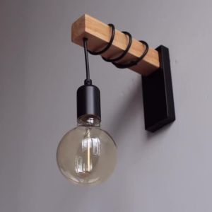Parkson | Retro Wood LED Wall Lamp E27 base Industrial Night Loft Wall Light Fixtures Live Room Bedside Lamp Decor for Bathroom Restaurant