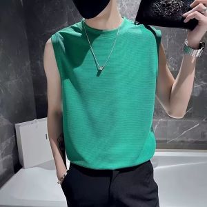 Áo Thun Không Tay Thoáng Khí Rộng Rãi Cho Nam Áo Thun Thể Thao Mùa Hè Thường Ngày Cổ Tròn Phong Cách Tươi Mới