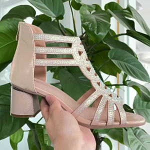 Roman sandals womens summer new style soft-soled comfortable mother shoes fashion outer wear ladies high-heeled sandals