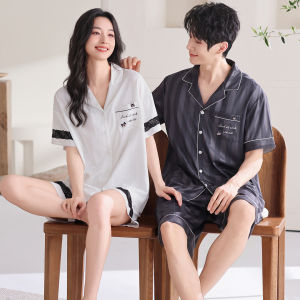 MiiOW | Couples Silk Ice Cooling Shorts and Sleeveless Sleepwear Set