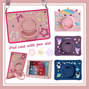 Cute Cartoon IPad Air 5 4 3 2 1 Case with Pen Slot for Kids Ipad 10th 9th 8th 7th 6th 5th Generation Cover Shockproof Silicone Ipad Pro 11 10.5 9.7 10.9 10.2 Inch Case with Pen Holder Ipad Mini 6 Air 5th 4th 3rd 2nd 1st Gen Case - Lazada