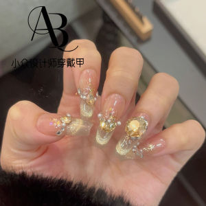 Golden Cat Eye Blush Sparkling Manicure Rhinestone 3D Handmade Nail Art K9 Yellow Diamond Pure Handmade Flashing Drill