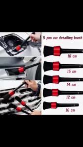 Car Detailing Brush 5 pcs. Premium Quality Cleaning Tool for Auto Interior and Exterior Care