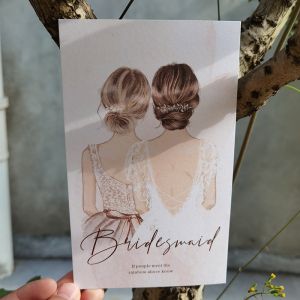 Wedding Thank You Card Hand Drawn Groomsmen Maids Creative Printing Design High End Blessing Card Korean Style Festival Gift