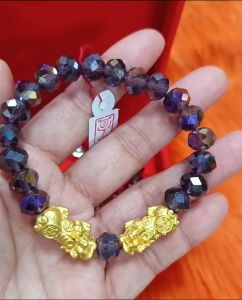 Lucky Color 2025 Future Dust Crystal with Double Pi-Yao Bracelet with Box
