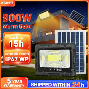 (5 Years Warranty)Solar Warm light Light Outdoor Lighting 5M cable lightsLED high brightness 600W Solar street light High Temp Endurance  IP67 Waterproof solar led outdoor light   sensor automatically turn on at darklampu solar Spotlight Outdoor Lighting