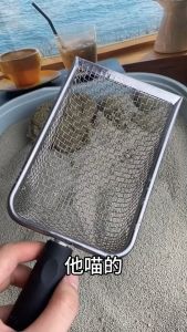 2X2mm Fine Pores Cat Sand Shovel Pet Supplies Stainless Steel Shovel Applicable Small Cat Litter Pet Feces Clean Filter Shovel