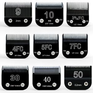 Black Detachable Pet Dog Grooming Clipper Stainless Steel Blades SetCompatible with AndisOster A5Wahl KM10 Series Clippers