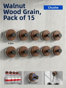 CHUSHE | Walnut Wood Pattern No-drilling Hook Hanger