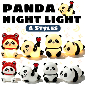 Bandai | 2026 New Panda LED Night Light Living Room Cute Panda Plastic Lamp Bedside Decor Creative Night Light Birthday Gift Decoration