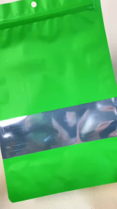 10 pcs Standing Pouch Alumunium Windows Warna Hijau I Kemasan Kopi I Kemasan Snack Ziplock