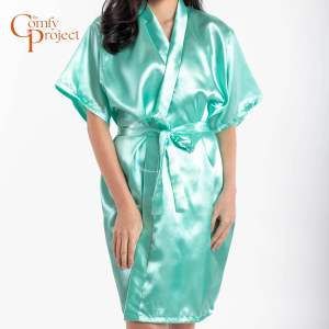 Silk Satin Bridal Robe Sleepwear for Entourage and Bridesmaid (Free Size - Fits up to XXL Plus Size)