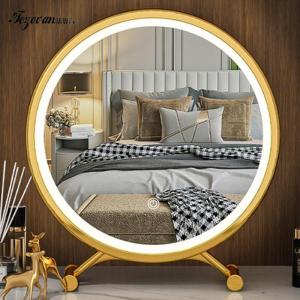 Large Size Desktop Makeup Mirror 2025 New Style Wardrobe Mirror with Light Student Ins Style Vanity Table Retro Nostalgic Glass Material