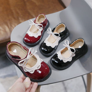 รองเท้าเด็กผู้หญิง Mary Janes ทรงส้นแบน ทรงหัวมน สำหรับเด็กวัยเตาะแตะ ฤดูใบไม้ผลิและฤดูใบไม้ร่วง รองเท้าเด็กสไตล์อังกฤษ รองเท้าเด็กสไตล์โลลิต้า รองเท้าเด็กทรงเจ้าหญิง