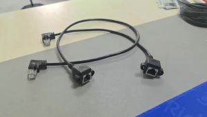 90 Degree RJ45 Network Extension Cable with Ears And Screw Holes up down Left Right Cat 5 Cable Connector