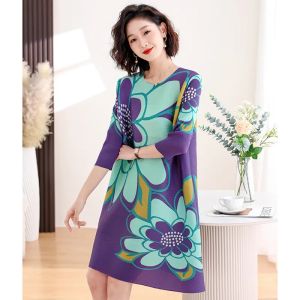 Nova quality⭐One person one pleat ⭐ Noble temperament mother Chinese style Miyake fold dress meat mask slimming improved cheongsam dress