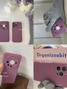 Trolls Ins Blackcurrant Purple Full Cover Liquid Silicone Lens Cap Compatible with Huawei Mate70 pro Xiaomi 17x300 Magnetic Soft