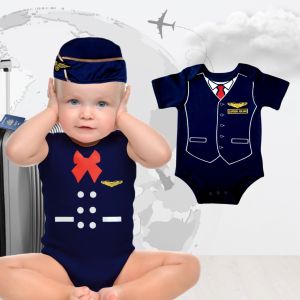 Baby Onesies PH Stewardess Career Baby Onesie 0-12 months Newborn Baby Girl Boy Flight Attendant Monthly Bodysuit