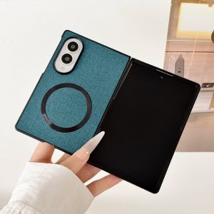 Cloth Pattern for Magsafe Magnetic Phone Case for Samsung Galaxy Z Fold 8 Ultra 7 6 5 4 Fold8 Wireless Charge Shockproof Cover