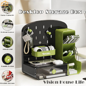 Vision บอร์ดกล่องเก็บของพร้อมกับมีรูพรุนชั้นเก็บของที่เก็บปากกาสำนักงานสำหรับโต๊ะหรือหอพักกล่องคัดแยกเครื่องเขียน