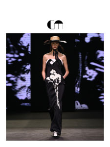Autumn Winter Strapless Printed Evening Dress