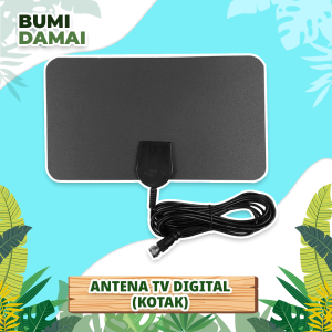 Bumi Damai Antena TV Digital Outdoor Indoor 25 DBI DVB-T2 Model Kotak 4K 1080 Full HD Jernih Kualitas Tinggi Dalam Luar Ruangan Sticker Lem Tempel Dinding Portable