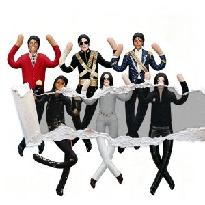 Bandai | New Michael Jackson Cosplay Prop Doll Plush Stuffed Figure Joint Mobile Room Decoration Abstract Design Ideal Gift for Fans