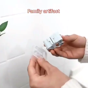 Wall Mounted Mop Hook Holder Trackless Brush Broom Umbrella Clamp Bathroom Living Room  Penyangkut Penyapu   扫把免钻洞挂勾