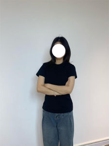 Salt Series White Short Sleeve T-Shirt Womens Fashion Slim Fit Summer New Style Shoulder Width Regular Cotton Retro Style