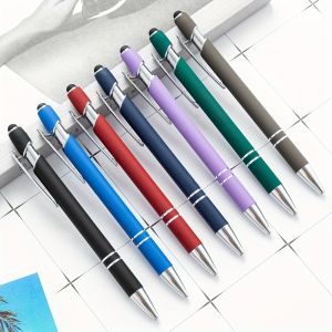1/4/10pcs Random Color Ballpoint Pens Retractable Multipack 2 in 1 Pens Set with Stylus Tip Black Ink Funny Pens for Work