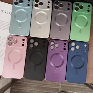 For Magsafe Magnetic Wireless Charge Case For iPhone 17 16 15 14 13 12 11 Pro Max 17Air 16e Silicone Glass Lens Protection Cover